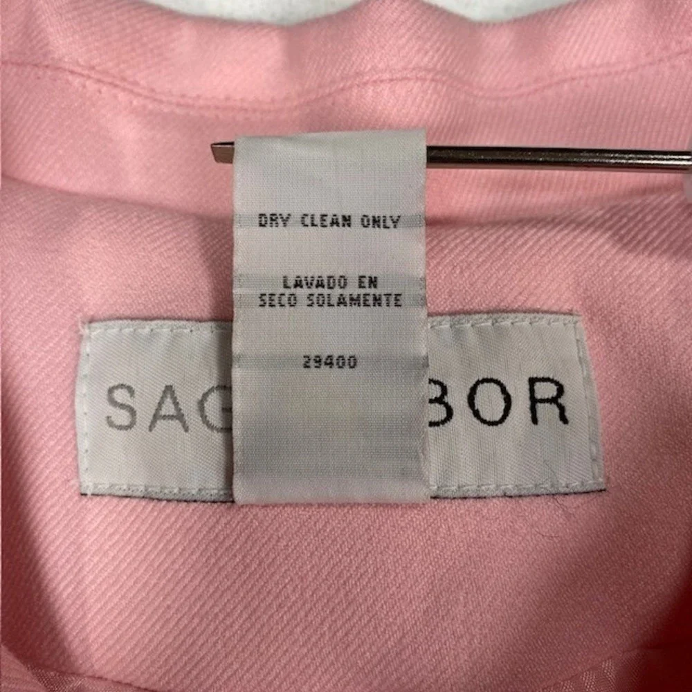 Sag Harbor Womens Pink Zip Front Blazer Jacket Collared Professional Size‎ 16